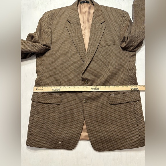 Lauren Ralph Lauren Men’s Wool Blazer 46L Brown Houndstooth Check Sport Coat - Picture 5 of 11